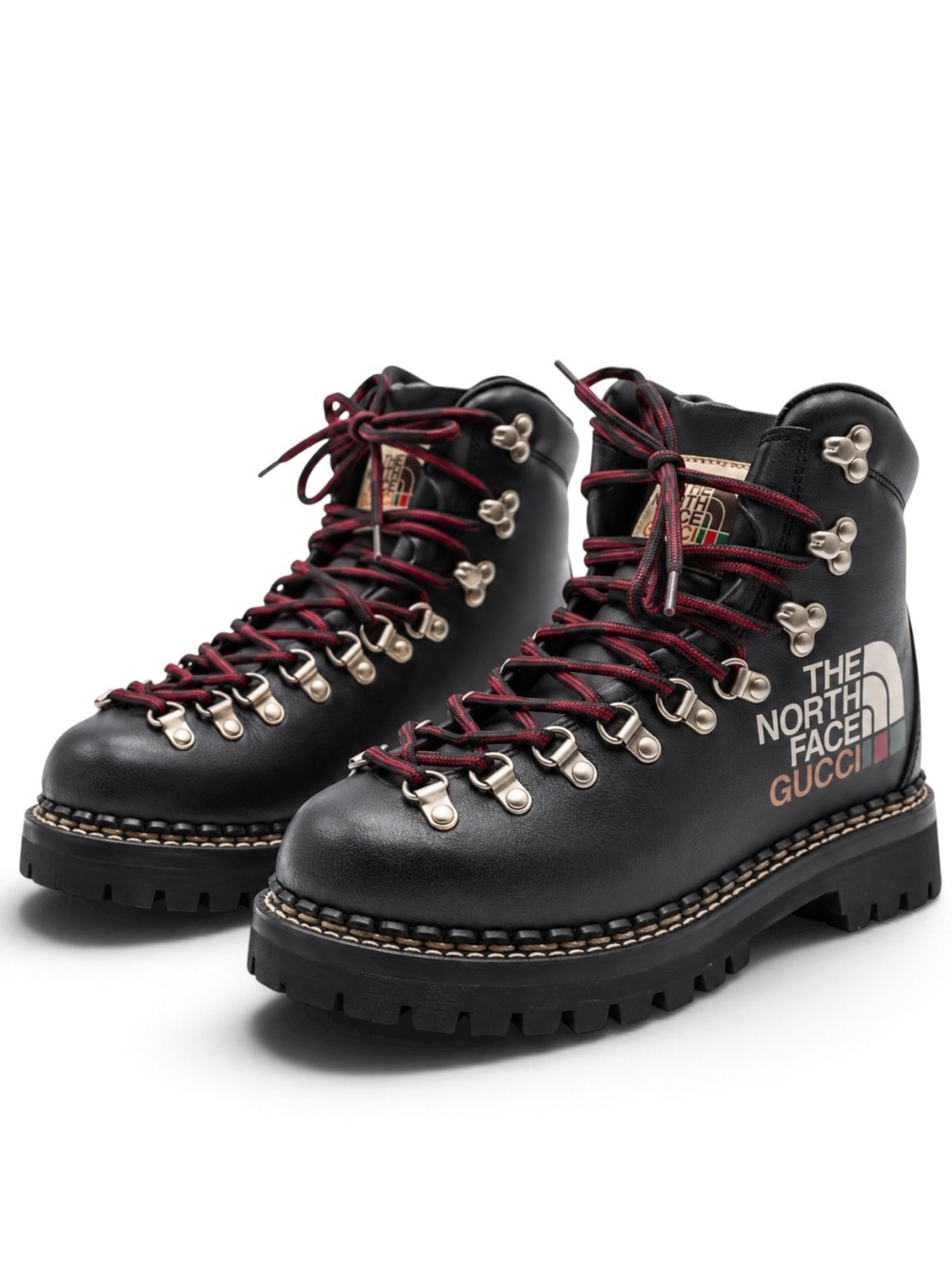 Gucci x The North Face Leather Hiking Boots in Black
